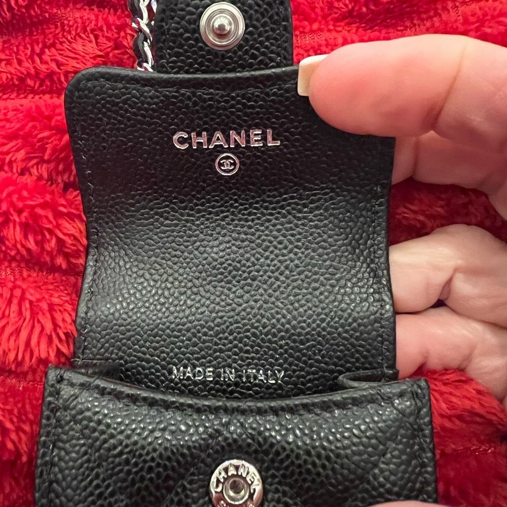 CHANEL Black Mini Bag with Silver Chain - Picture 6 of 11